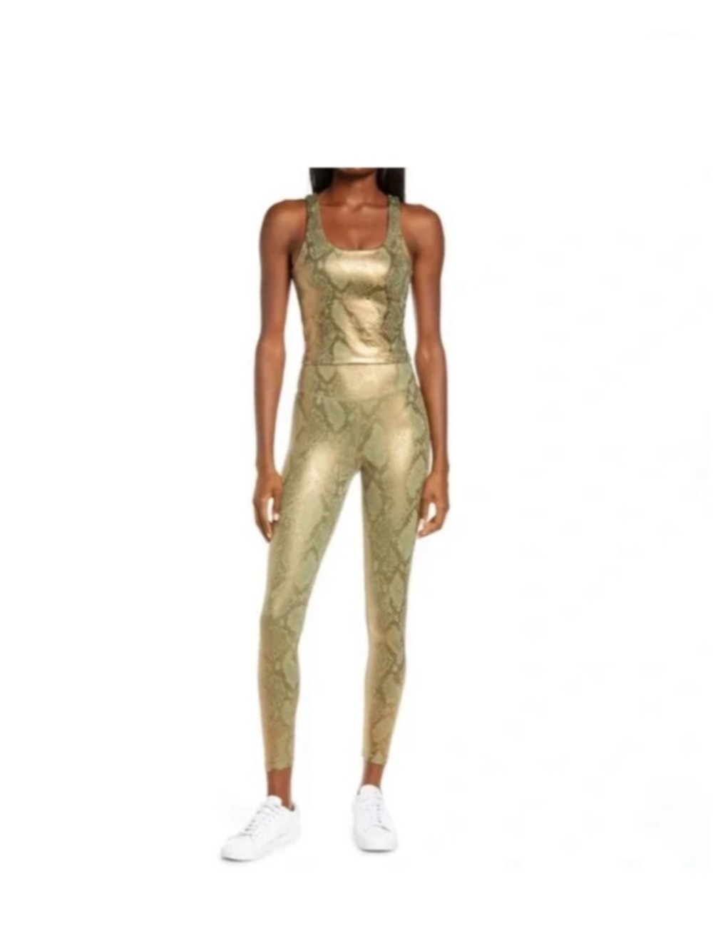 Women's IVL COLLECTIVE Gold Green Snake Print Leggings Set